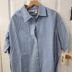 KRAZY KAT WOMAN 3X BLUE CHECKER TOP (BUNDLE AND SAVE)
